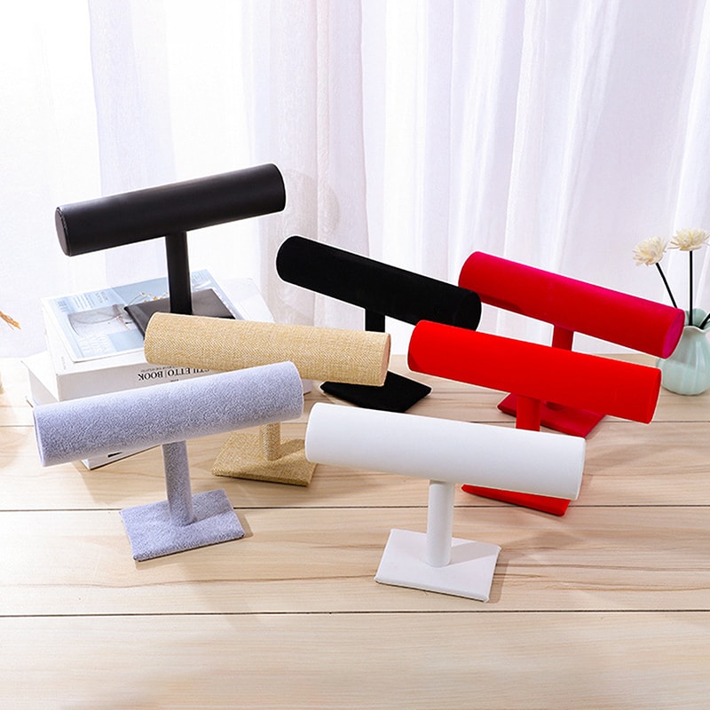 Detachable Bracelet Display Stand Grey Velvet Jewelry Organizer Jewelry Holder For Watches And Brac 0