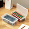 Clear Plastic Storage Boxes with Hinged Lids Ideal for Jewellery Ornaments Office and Home Organization