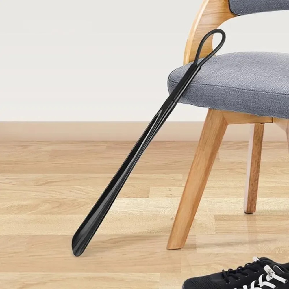 Flexible Extra Long Shoe Horn Black Plastic Shoehorn Spoon Shape Shoe Lifter Shoes Accessories 2