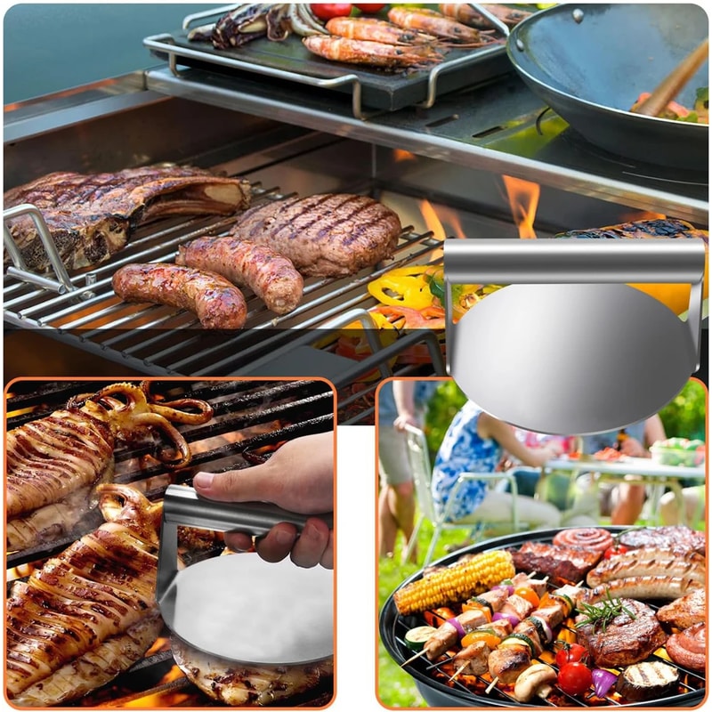 Circular Stainless Steel Meat Press Mold For Smash Burger Patties Deli Meats Kitchen Accessories 1