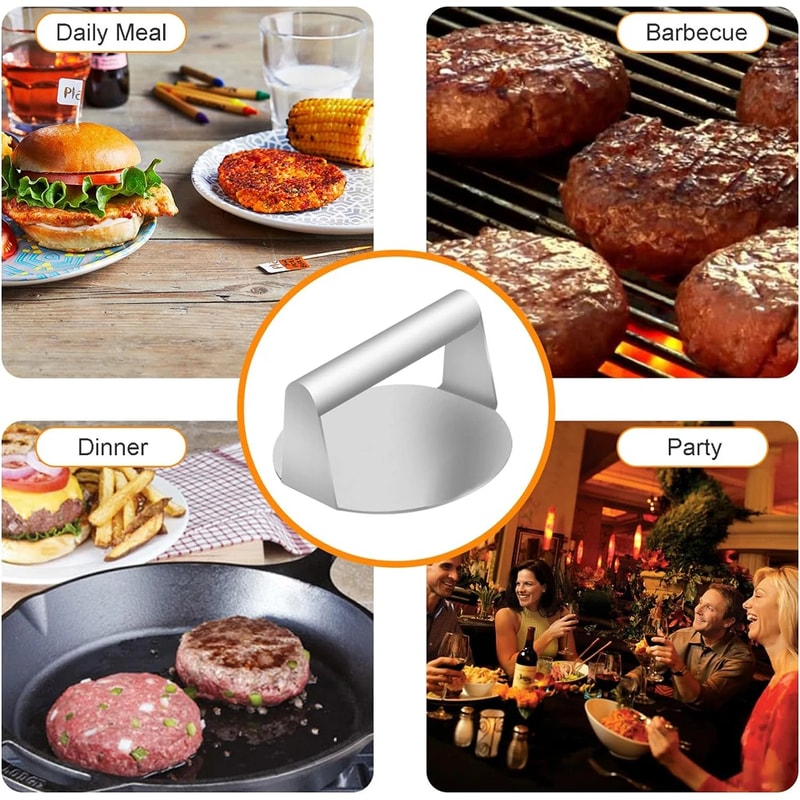 Circular Stainless Steel Meat Press Mold For Smash Burger Patties Deli Meats Kitchen Accessories 2