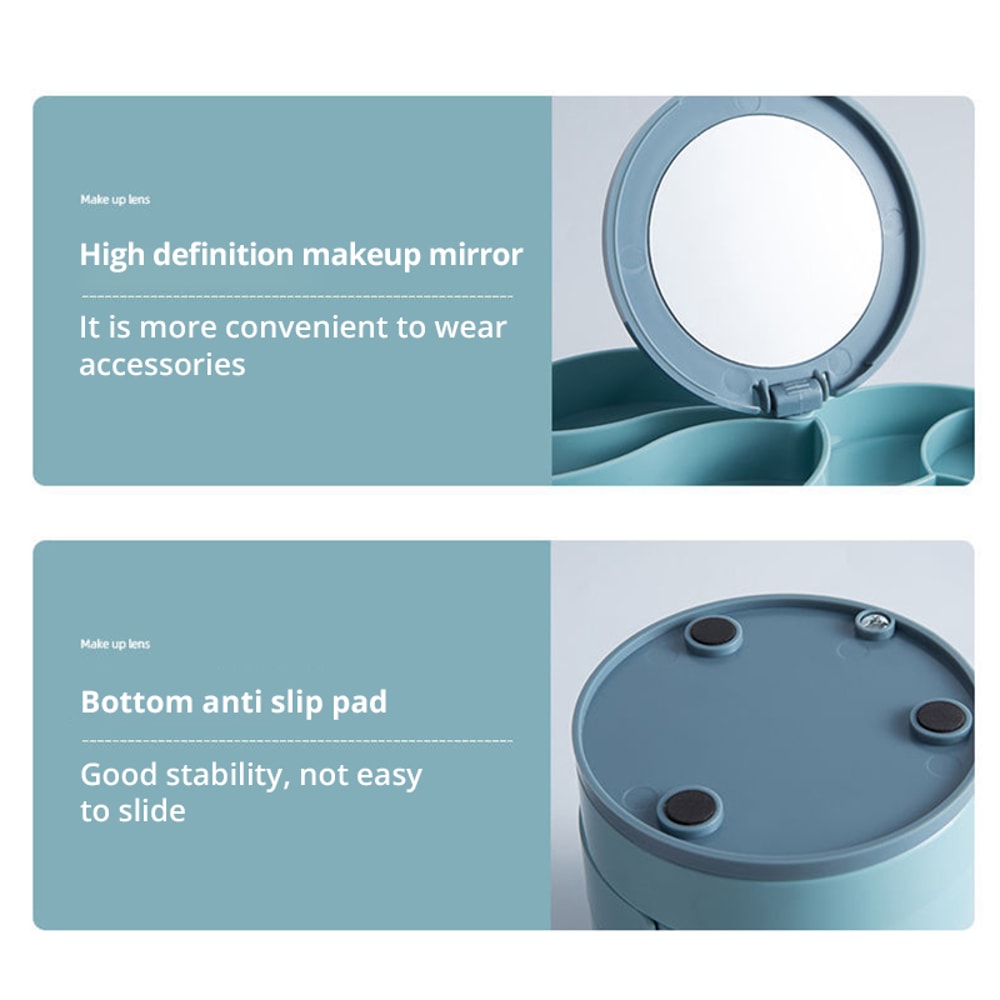 Jewelry Storage Box Jewelry Stand Holder Rotating Plastic Stand Display Tray Earring Ring Box 4