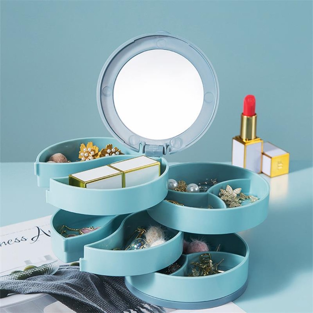 Jewelry Storage Box Jewelry Stand Holder Rotating Plastic Stand Display Tray Earring Ring Box 6