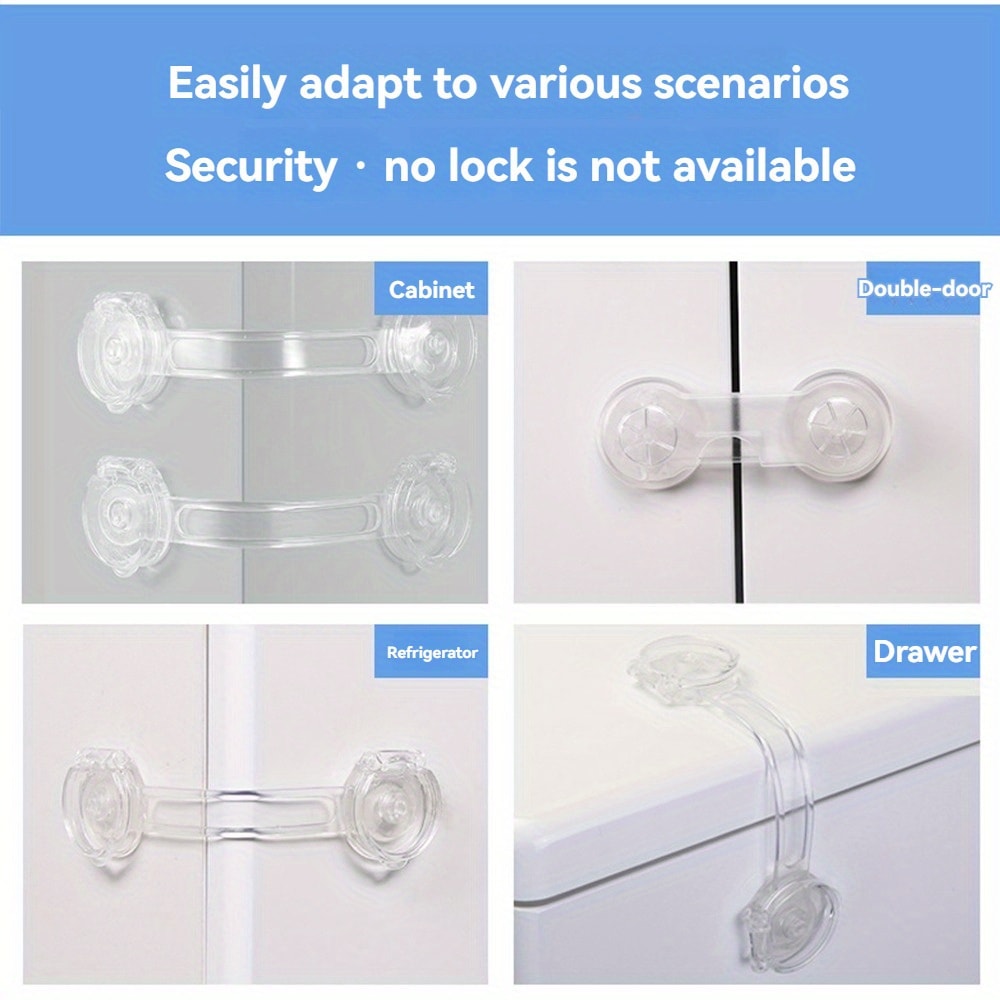 Transparent Safety Drawer Locks Fridge Childproof Secure Design Easy Install For Safety 3