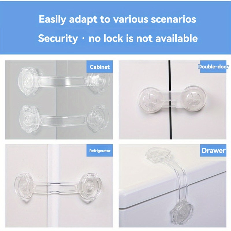 Transparent Safety Drawer Locks Fridge Childproof Secure Design Easy Install For Safety 3