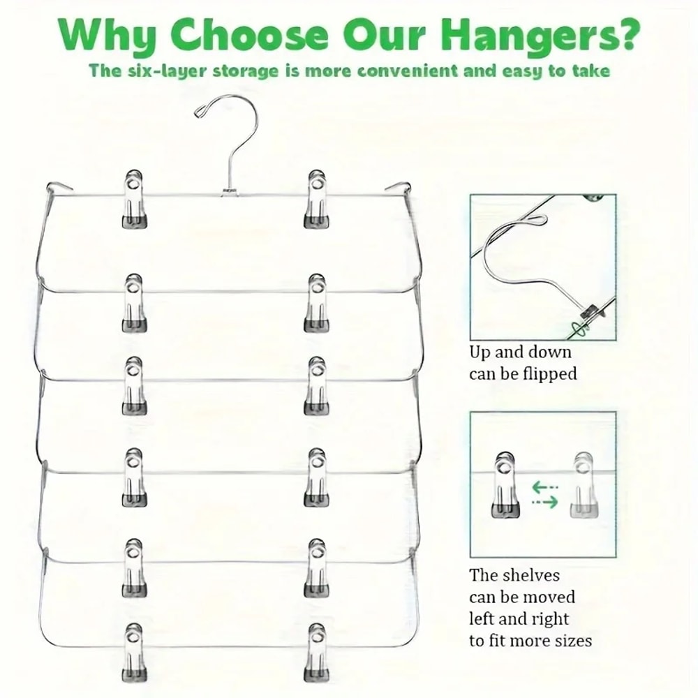 Durable SpaceSaving Metal Pants Hanger Black MultiLayer Storage For Skirts And Trousers 3