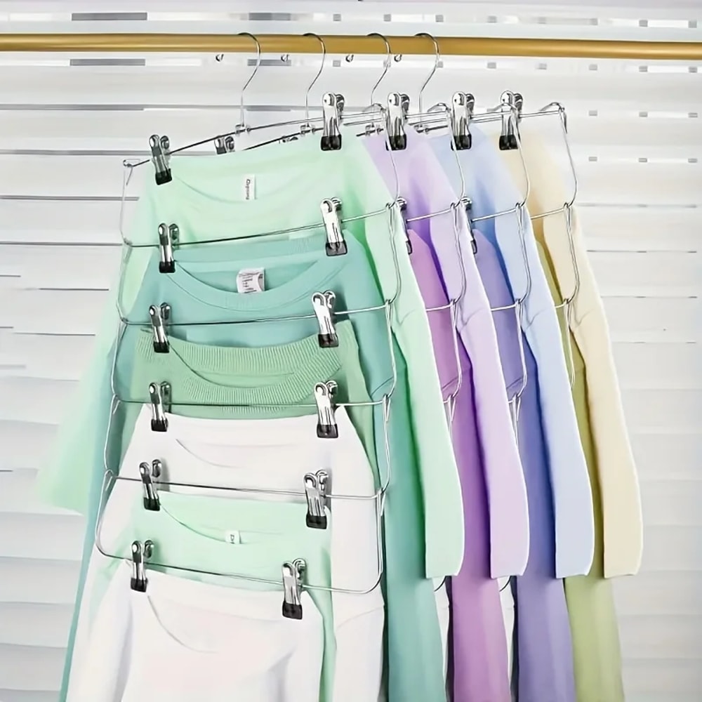 Durable SpaceSaving Metal Pants Hanger Black MultiLayer Storage For Skirts And Trousers 1