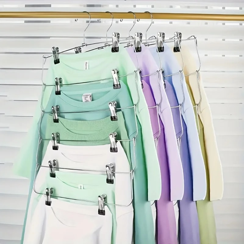 Durable SpaceSaving Metal Pants Hanger Black MultiLayer Storage For Skirts And Trousers 1