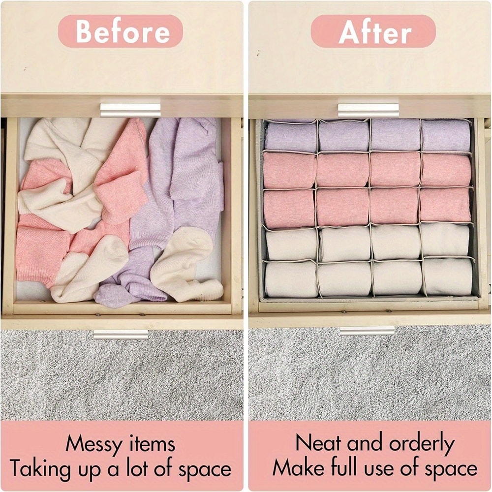 Underwear Storage Boxes Collapsible Sock Drawer Organizer For Women Closet Cabinet Storage 3
