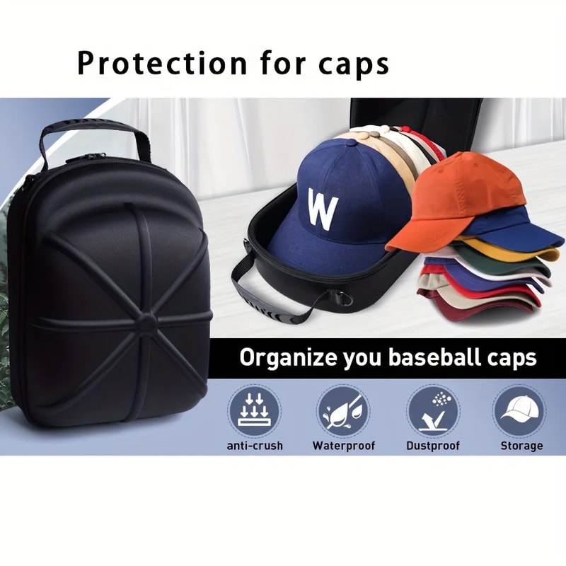 Portable Outdoor Travel Hat Carrier Case Baseball Cap Storage Protective Box Hard Shell Hat Travel 2