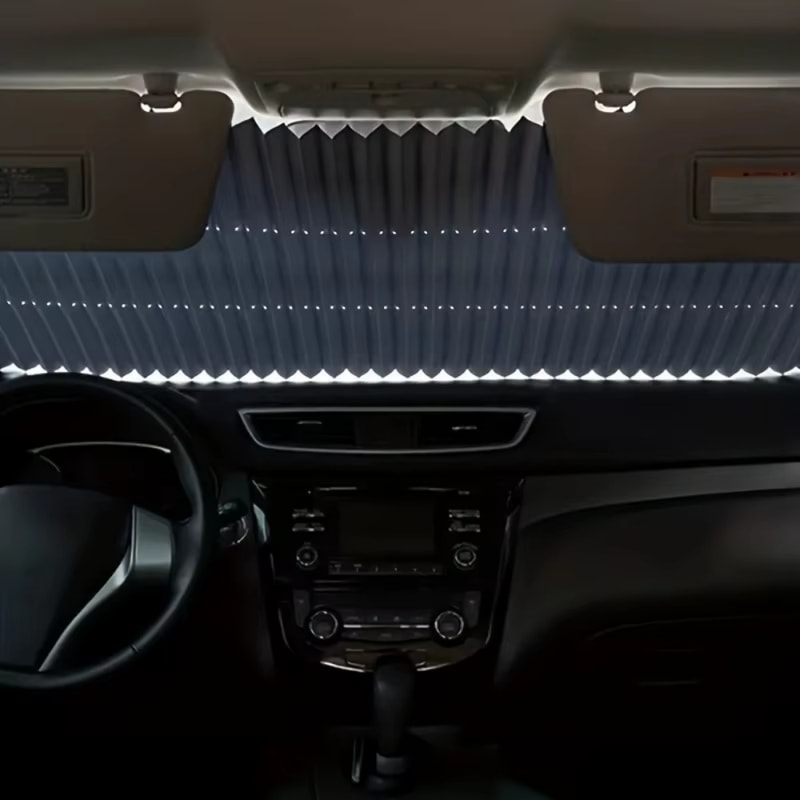 Automatic Retractable Car Sunshade Curtain Aluminum Heat Insulation UV Protection Easy Installation 3