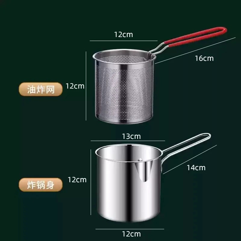 Household Small Oil Pot With Filter Stainless Steel Fryer For French Fries And Chicken Wings 4