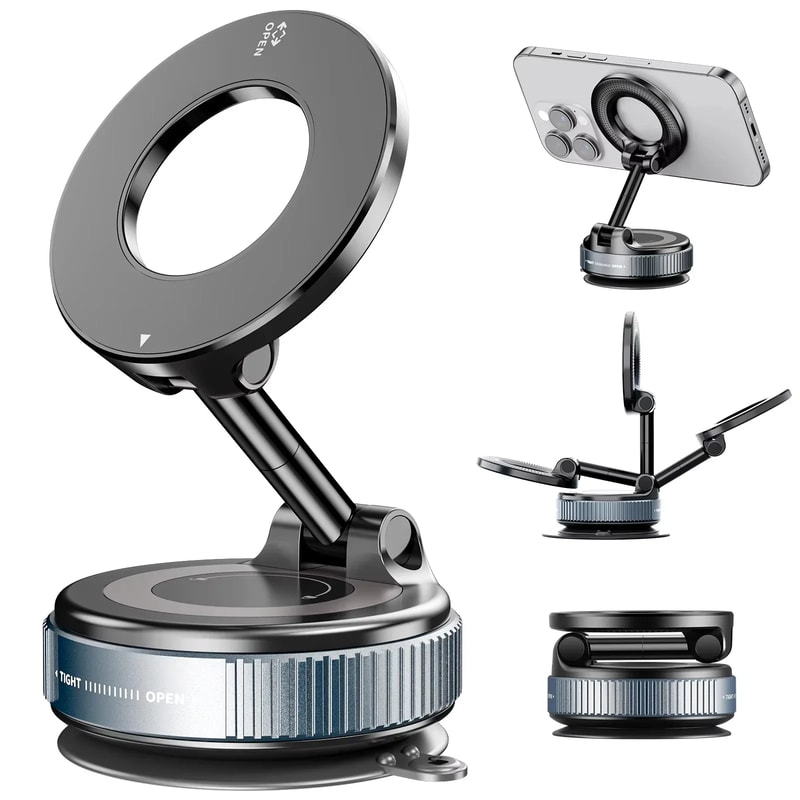 Magnetic Car Phone Stand Folding Vacuum Adsorption For Navigation Stable 5