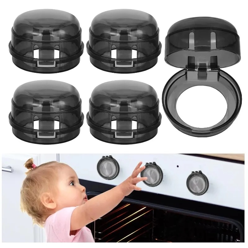 Universal Stove Knob Covers Plastic Kitchen Safety Guards Child Safety Lock Protectors For Gas Oven 0