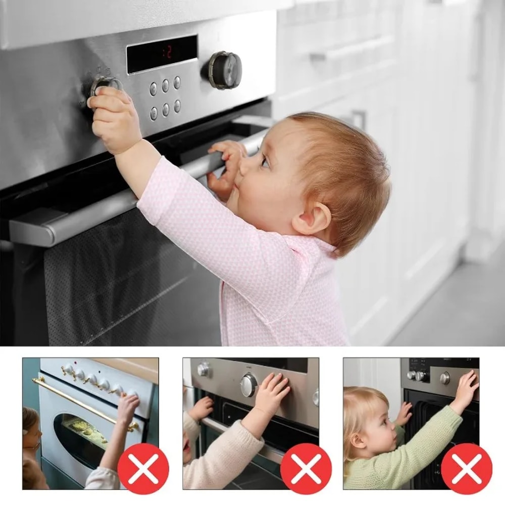 Universal Stove Knob Covers Plastic Kitchen Safety Guards Child Safety Lock Protectors For Gas Oven 2