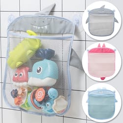baby bath toy organizer mesh storage bag cartoon animal design sucker for bathtub toys
