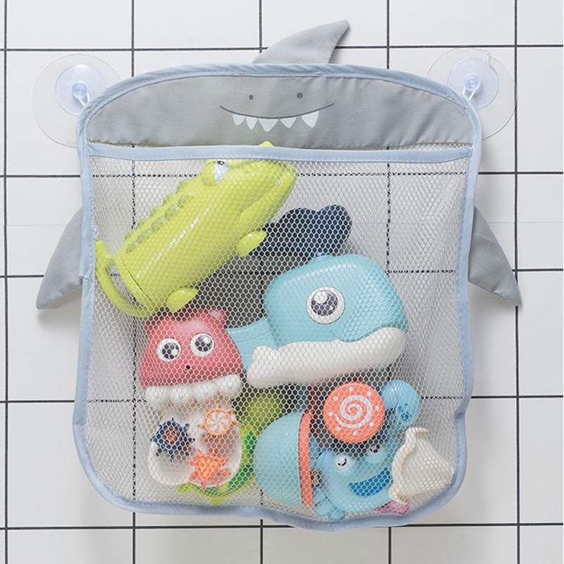 Baby Bath Toy Organizer Mesh Storage Bag Cartoon Animal Design Sucker For Bathtub Toys 4
