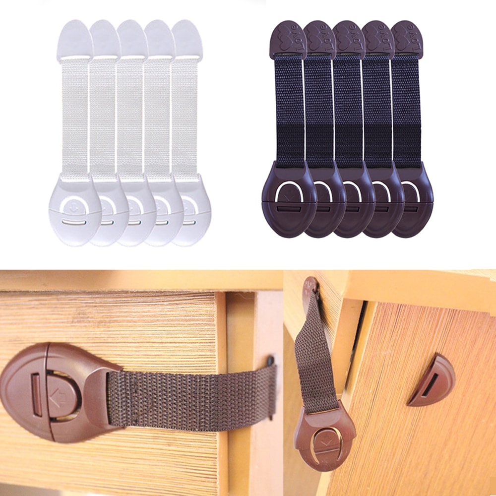 Plastic Protection Children Safety Cabinet Lock Baby Security Protection Drawer Door Lock Straps Ki 0