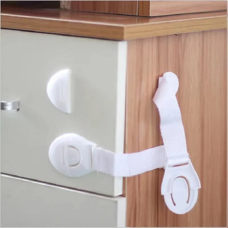 Plastic Protection Children Safety Cabinet Lock Baby Security Protection Drawer Door Lock Straps Ki 1