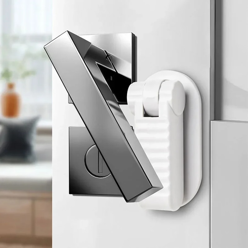 Universal Child Proof Handle Locks Baby Safety Locks Punchfree Door Lever Lock Multifunction Hidden 3