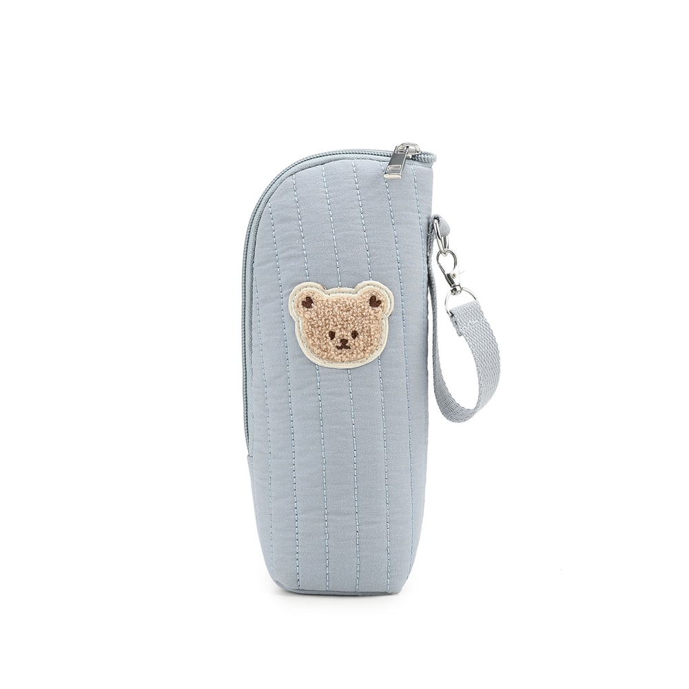 Thermal Storage Pouch Cute Bear Design Baby Bottle Tote Bag with Aluminum Foil Insulation and Stroller Hook