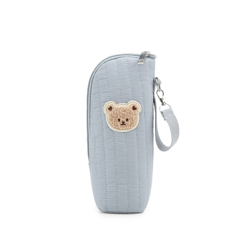 Thermal Storage Pouch Cute Bear Design Baby Bottle Tote Bag with Aluminum Foil Insulation and Stroller Hook