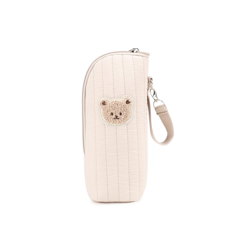 Thermal Storage Pouch Cute Bear Design Baby Bottle Tote Bag with Aluminum Foil Insulation and Stroller Hook