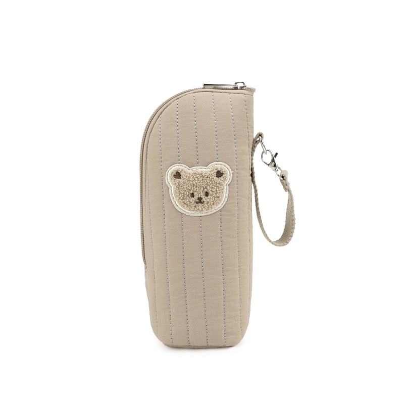 Thermal Storage Pouch Cute Bear Design Baby Bottle Tote Bag with Aluminum Foil Insulation and Stroller Hook