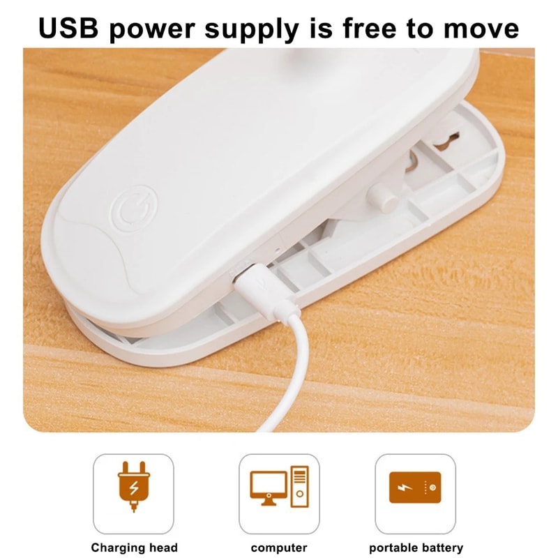 Flexible Study Table Lamp With Clip USB Dimmable Desk Lamp For Reading Bedroom Office 1