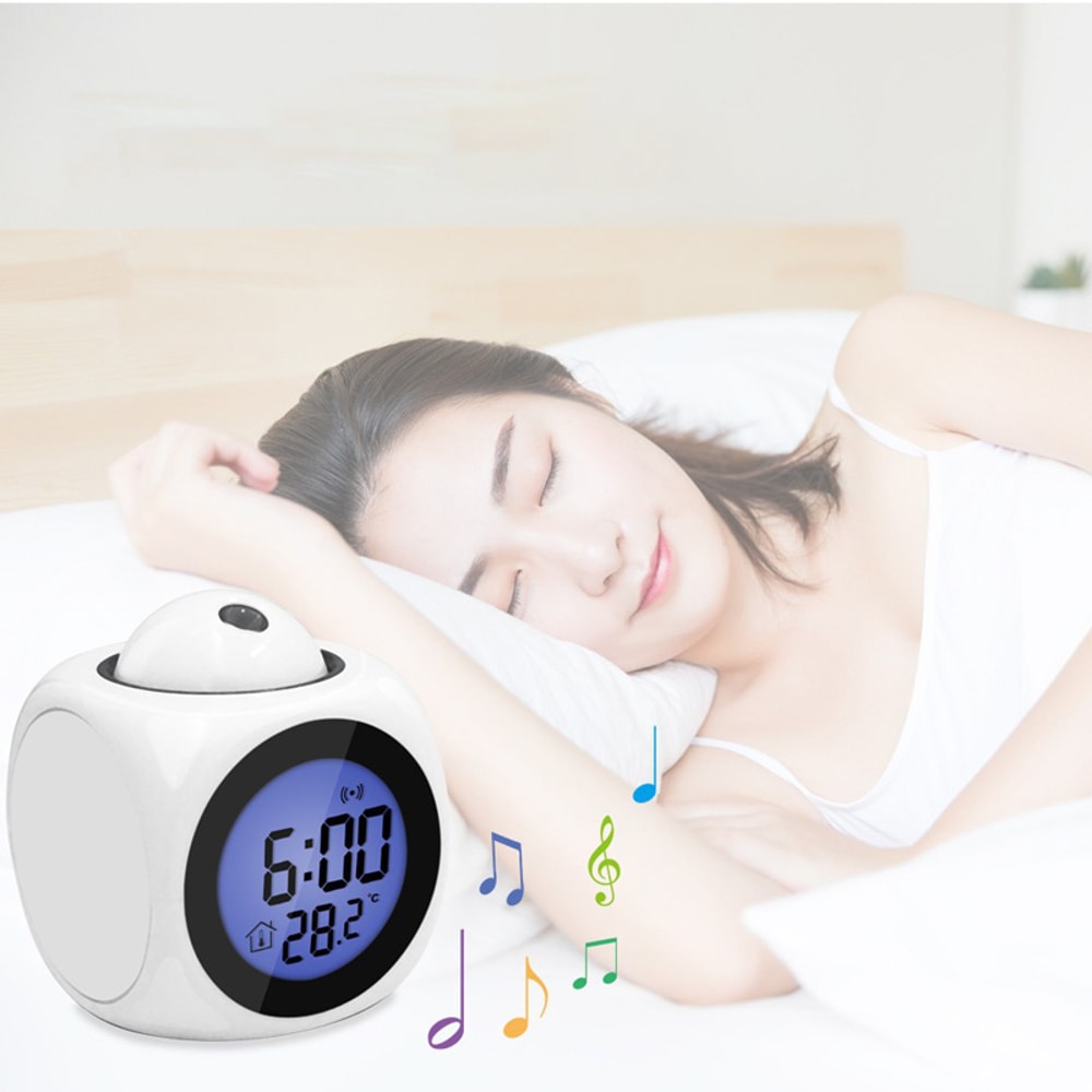 Multifunction Projection Chime Clock LED Light Projection Alarm Clock 0
