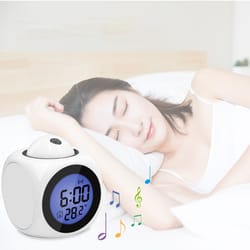 multi-function projection chime clock led light projection alarm clock