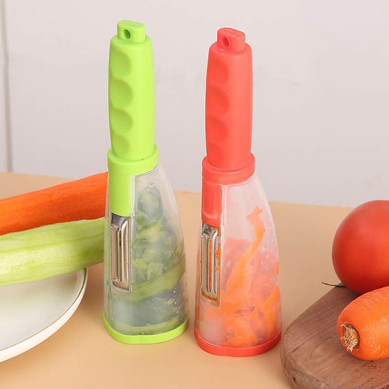Stainless Steel Peeler With Container For Efficient Fruit And Vegetable Peeling 2