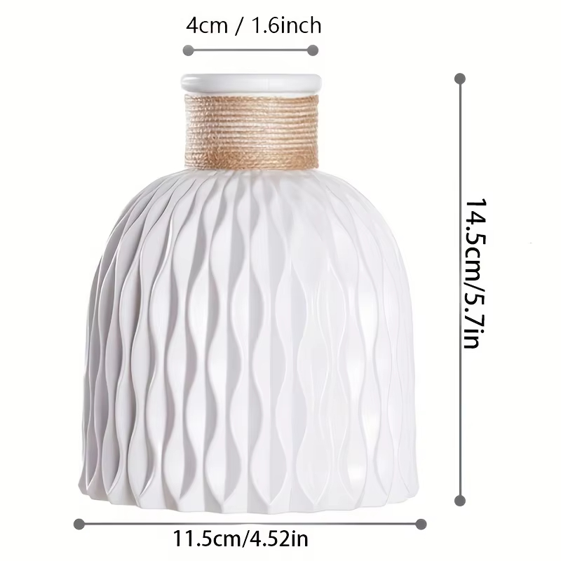 Modern Nordic Water Ripple Vase Plastic Flower Pot Arrangement With Rope For Home Living Room Deskt 5