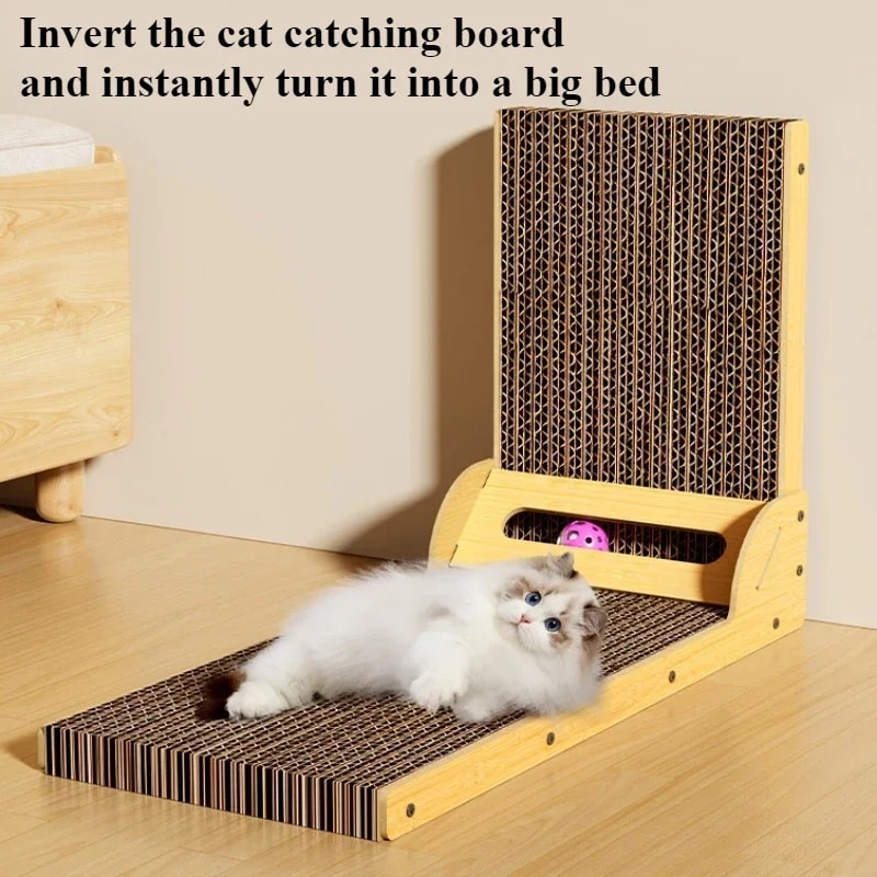 Cat Scratching Board Lshaped Detachable Wooden Wear Resistant Scratch Resistant Furniture Protector 2