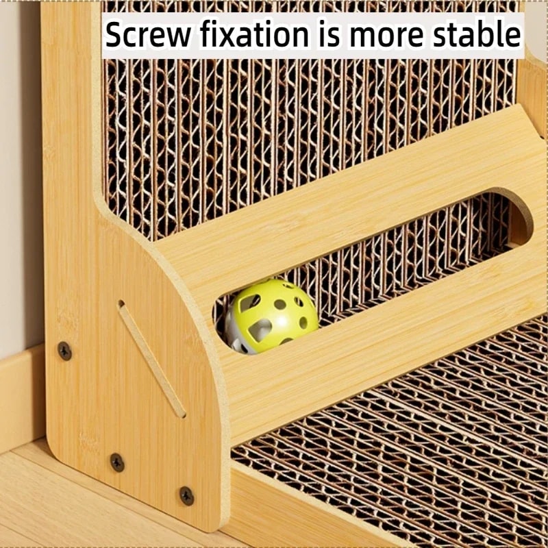 Cat Scratching Board Lshaped Detachable Wooden Wear Resistant Scratch Resistant Furniture Protector 3