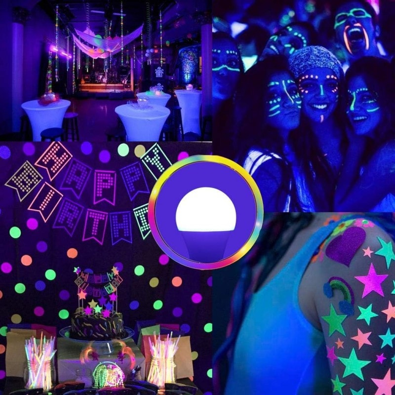 LED UV Blacklight Bulbs For Body Paint Glow In The Dark Fluorescent Poster Lamp 1