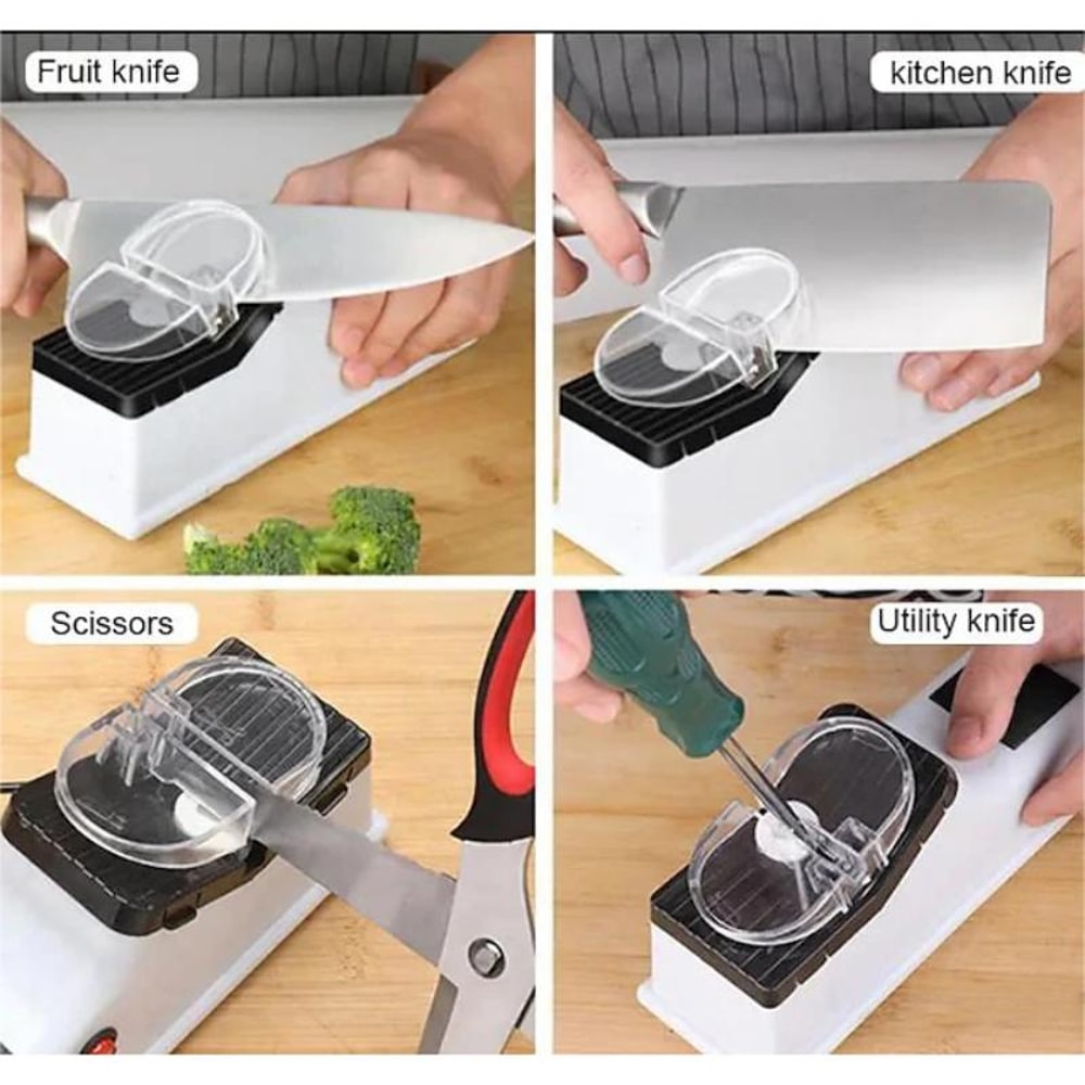 USB Electric Knife Sharpener Fast Automatic Sharpening For Kitchen Knives Scissor Knife Sharpening 2