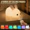 LED Rabbit Night Light Remote Control Dimmable RGB Silicone Bunny Lamp For Children Baby Toy Touch 1
