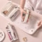 Portable Women Makeup Case Foldable Leather Travel Cosmetic Bag Waterproof Toiletry Organizer Large 2