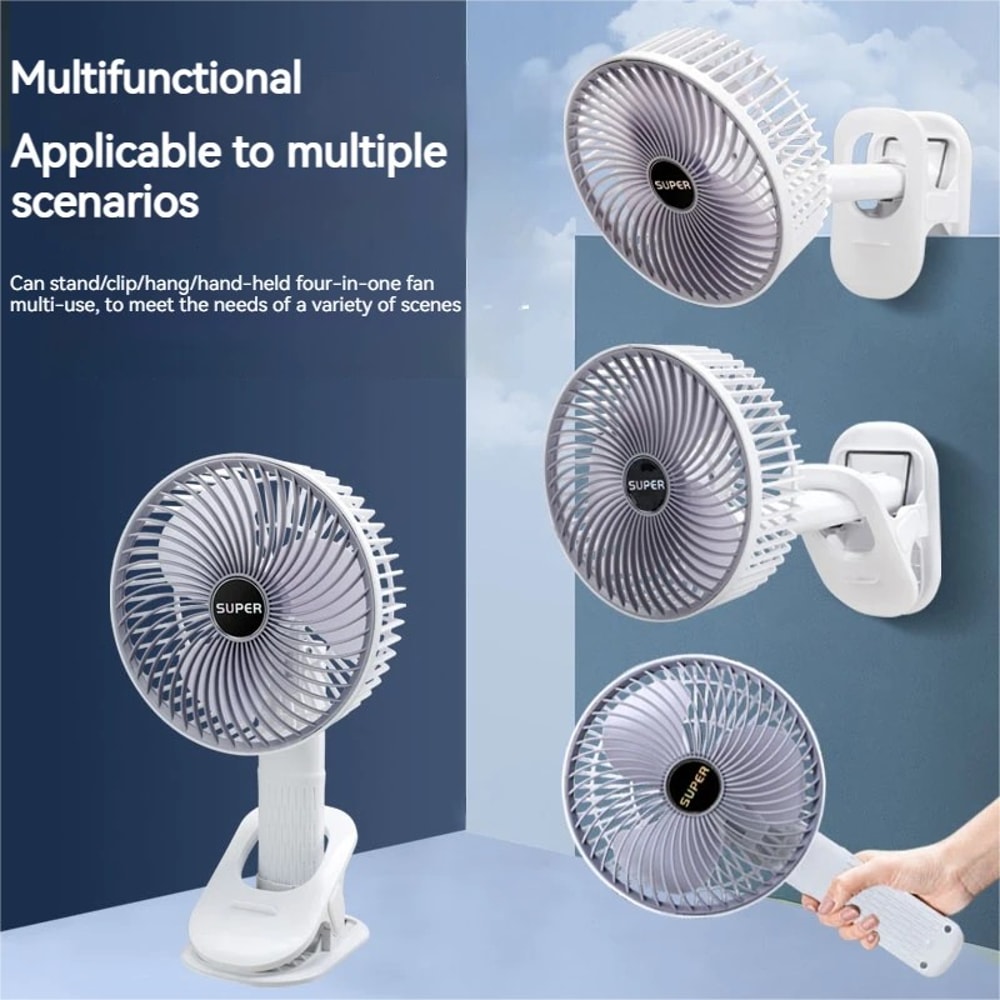 Wireless Electric Cooling Fan For Office Camping Desktop Hand Clip Circulator With Detachable Base 1