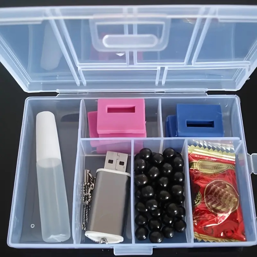 Double Buckle Jewellery Storage Box Transparent Earring and Ring Storage Box Nail Drill Accessories Organiser