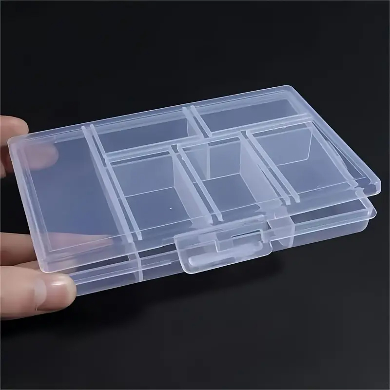 Double Buckle Jewellery Storage Box Transparent Earring and Ring Storage Box Nail Drill Accessories Organiser