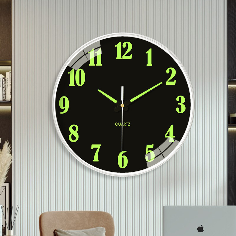 Stylish Silent Wall Clock Quartz Decorative Luminous HoleFree Living Room Clock 1