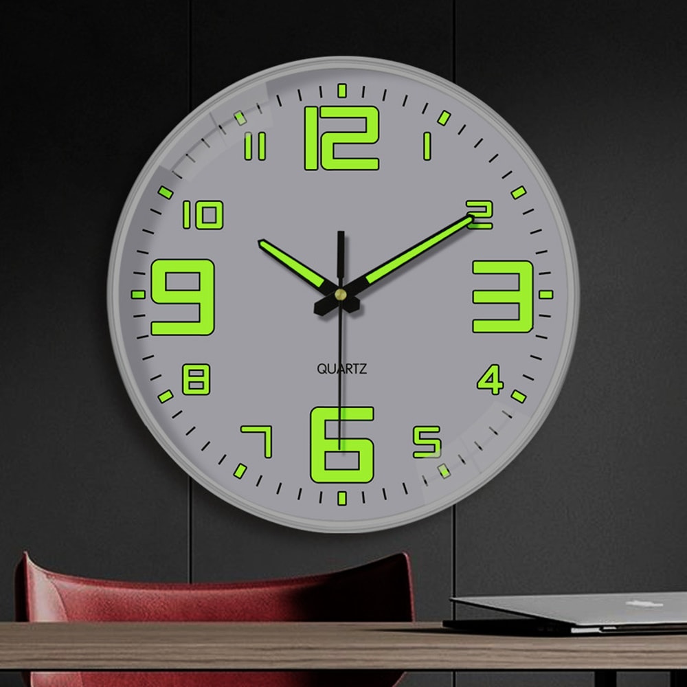 Stylish Silent Wall Clock Quartz Decorative Luminous HoleFree Living Room Clock 2