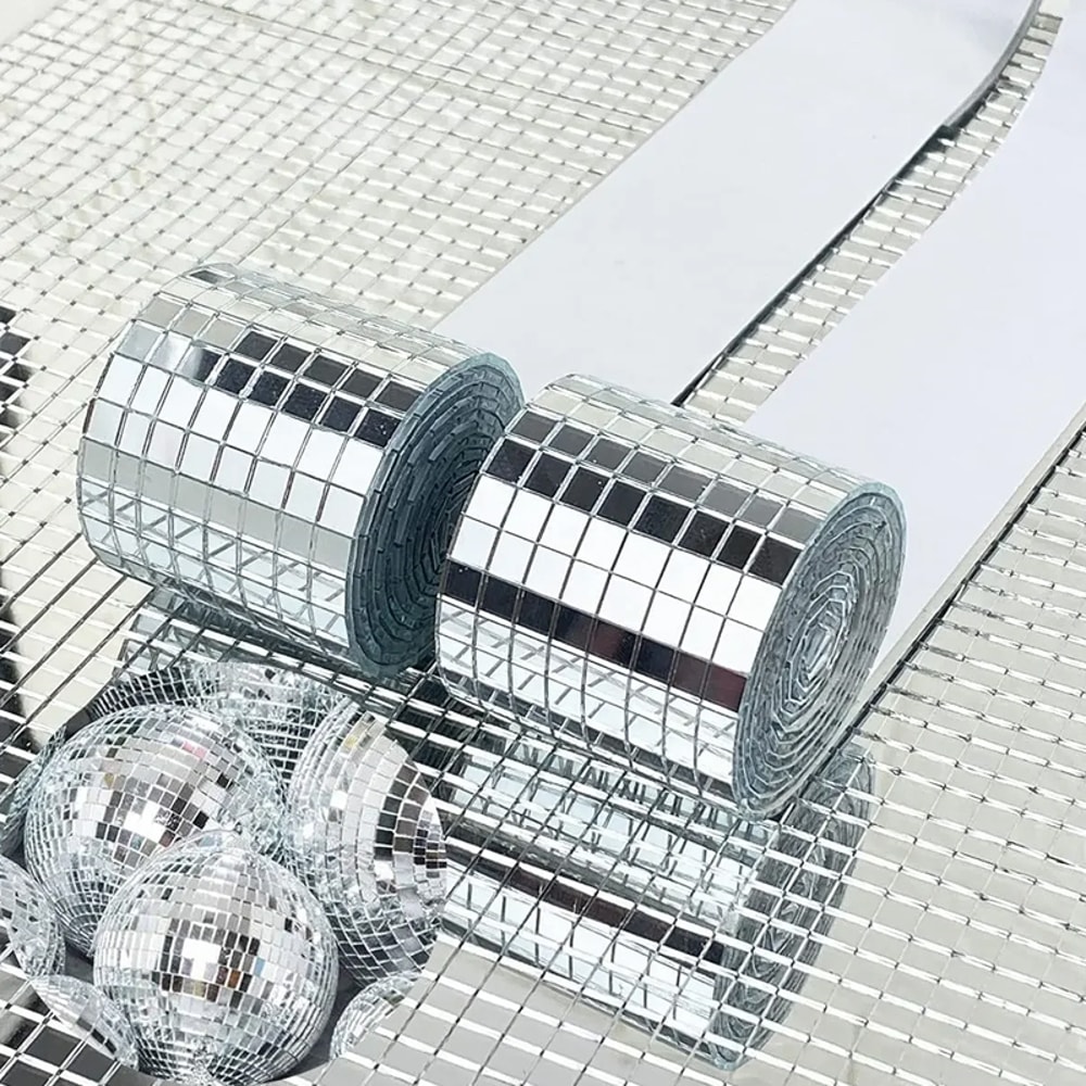 Mosaic Glass Selfadhesive Mirror Wall Stickers Creative DIY Glass Mirror Stickers 3D Background Mir 0