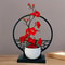 Artificial Plum Blossom Bonsai with Screen Base, Beautiful Tabletop Decor for Bedroom, Office, and Living Room Spaces