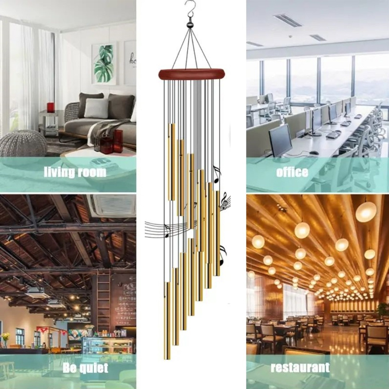 Outdoor Garden Decoration Metal Aluminium Tube Wind Chimes With Hooks Home Wedding Party Memorial D 3