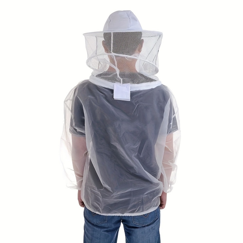 Professional Transparent Protective Jacket With Hooded Veil Breathable Durable Mens Beekeeper Suit 1