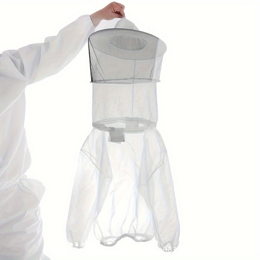 Professional Transparent Protective Jacket With Hooded Veil Breathable Durable Mens Beekeeper Suit 3