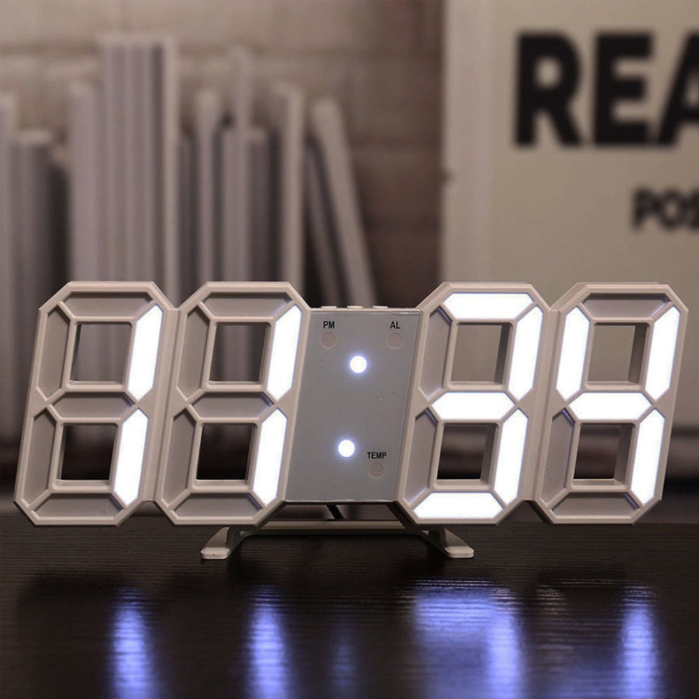 Creative Desktop Clock, 3D Luminous Digital Clock, Simple Fashion Electronic Clock